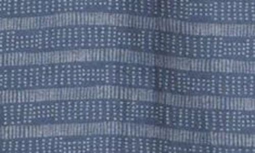 Rails Carson Stripe Short Sleeve Stretch Linen Blend Button-up Shirt In Homespun Border Blue