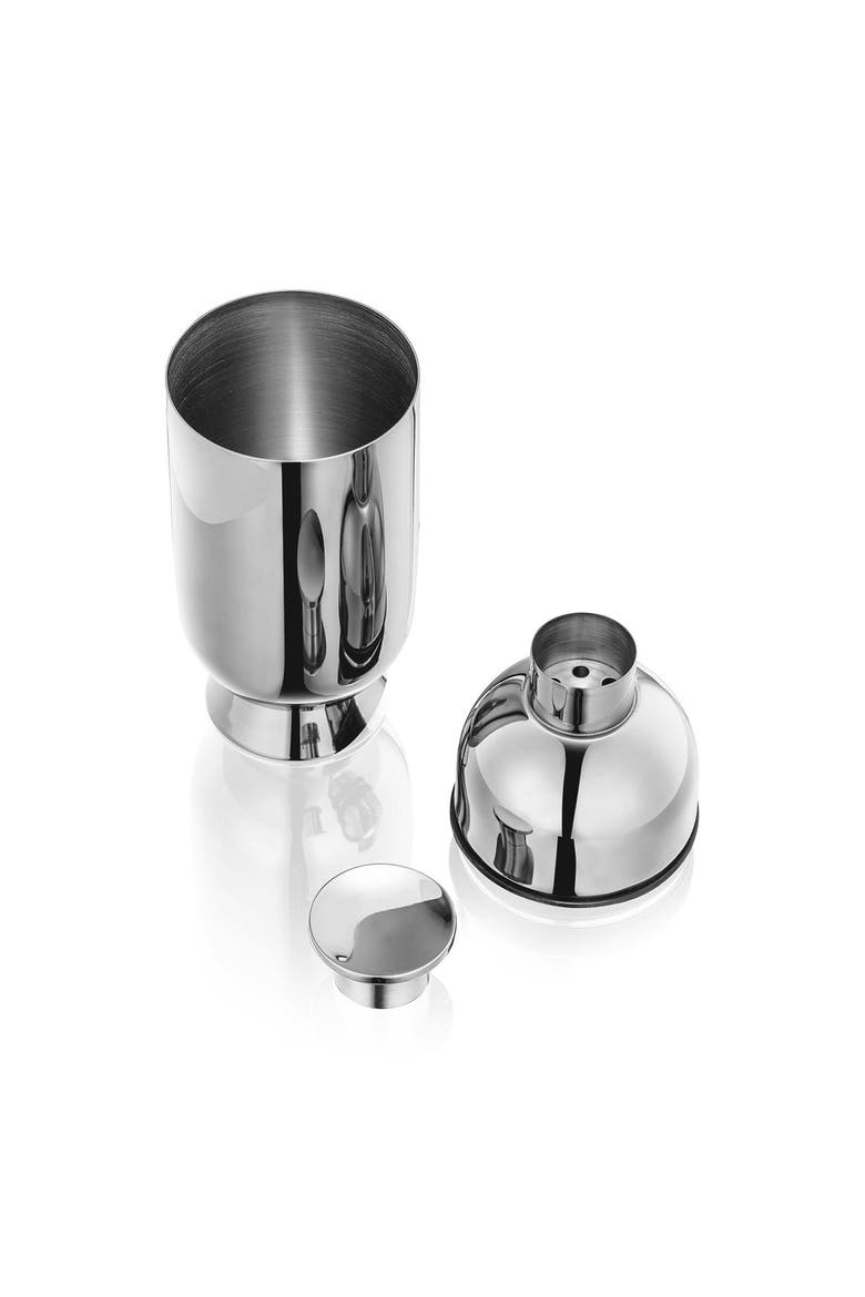 Trombone Cocktail Shaker, Alternate, color, Silver