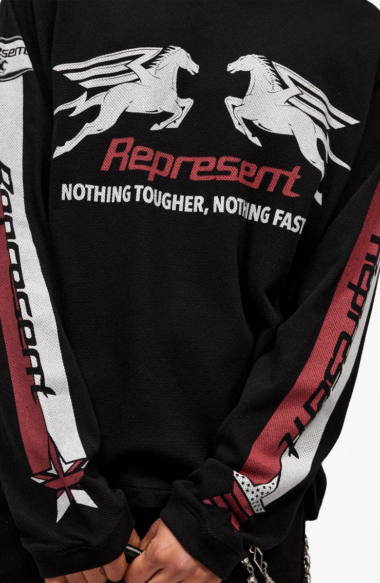 Represent Long Sleeve Cotton Graphic T-Shirt, Alternate, color, Jet Black