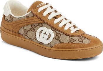 スニーカー GUCCI BROWN G75 SNEAKER IN SUEDE AND GG FABRIC Gucci G75 GG Canvas & Suede Low Top Sneaker (Women) | Nordstrom