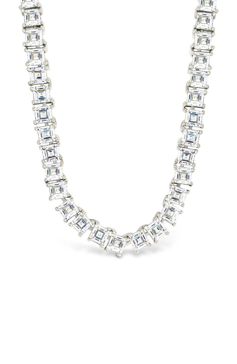Sterling Forever Brette Slide Tennis Necklace, Main, color, Silver