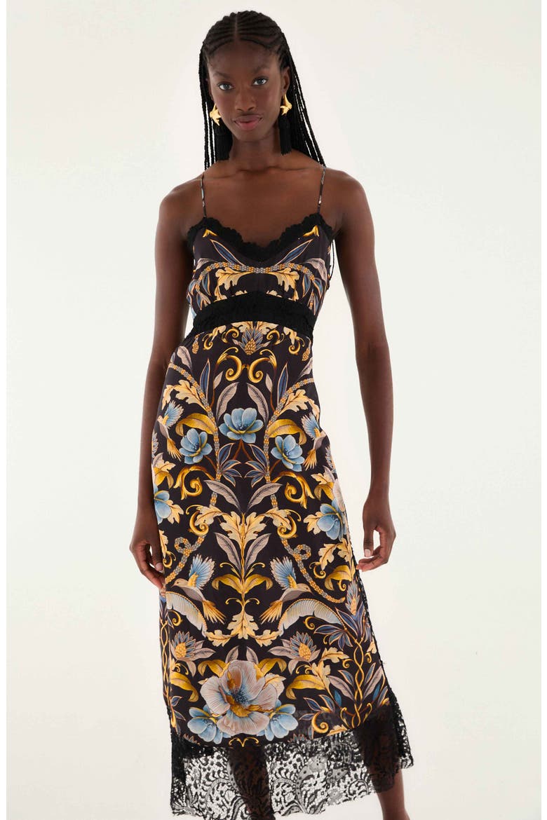 Snake Garden Print Maxi Dress, Alternate, color, BLACK