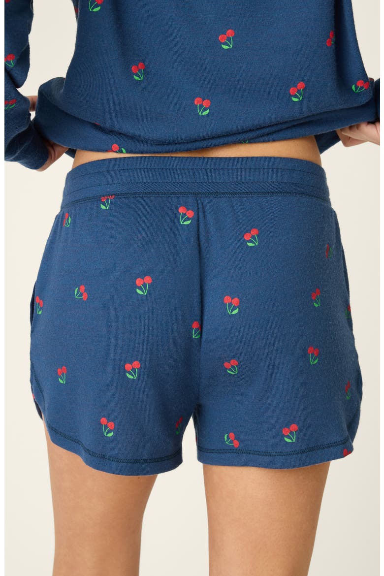 Cherry Print Pajama Shorts, Alternate, color, TRUE NAVY