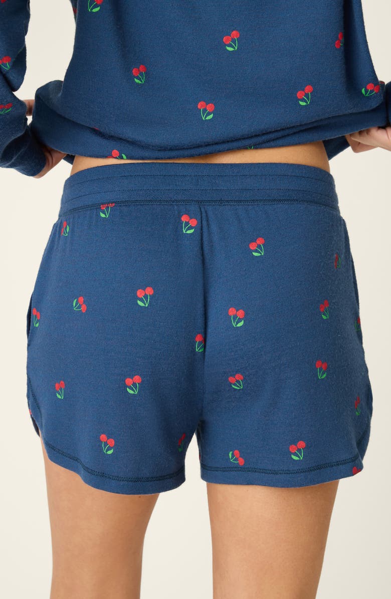 PJ Salvage Cherry Print Pajama Shorts, Alternate, color, True Navy