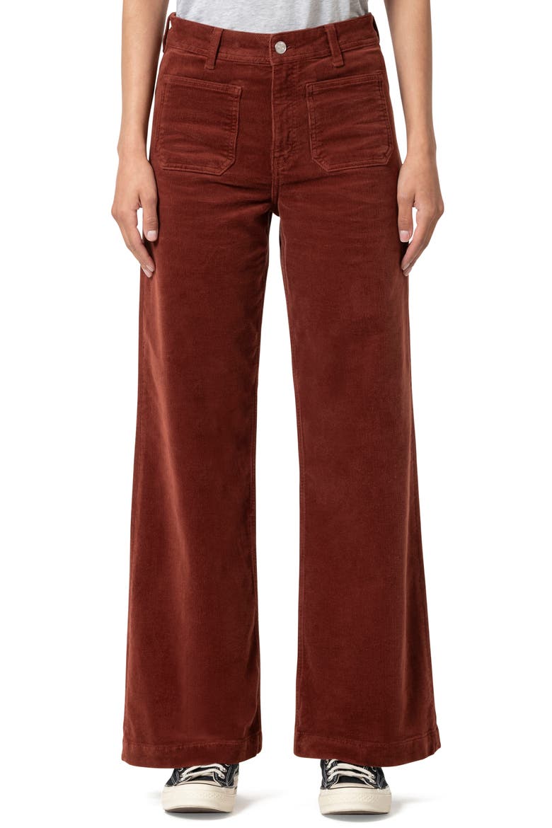 Paloma Marine Patch Pocket High Waist Wide Leg Corduroy Pants, Main, color, ANDORRA CORD
