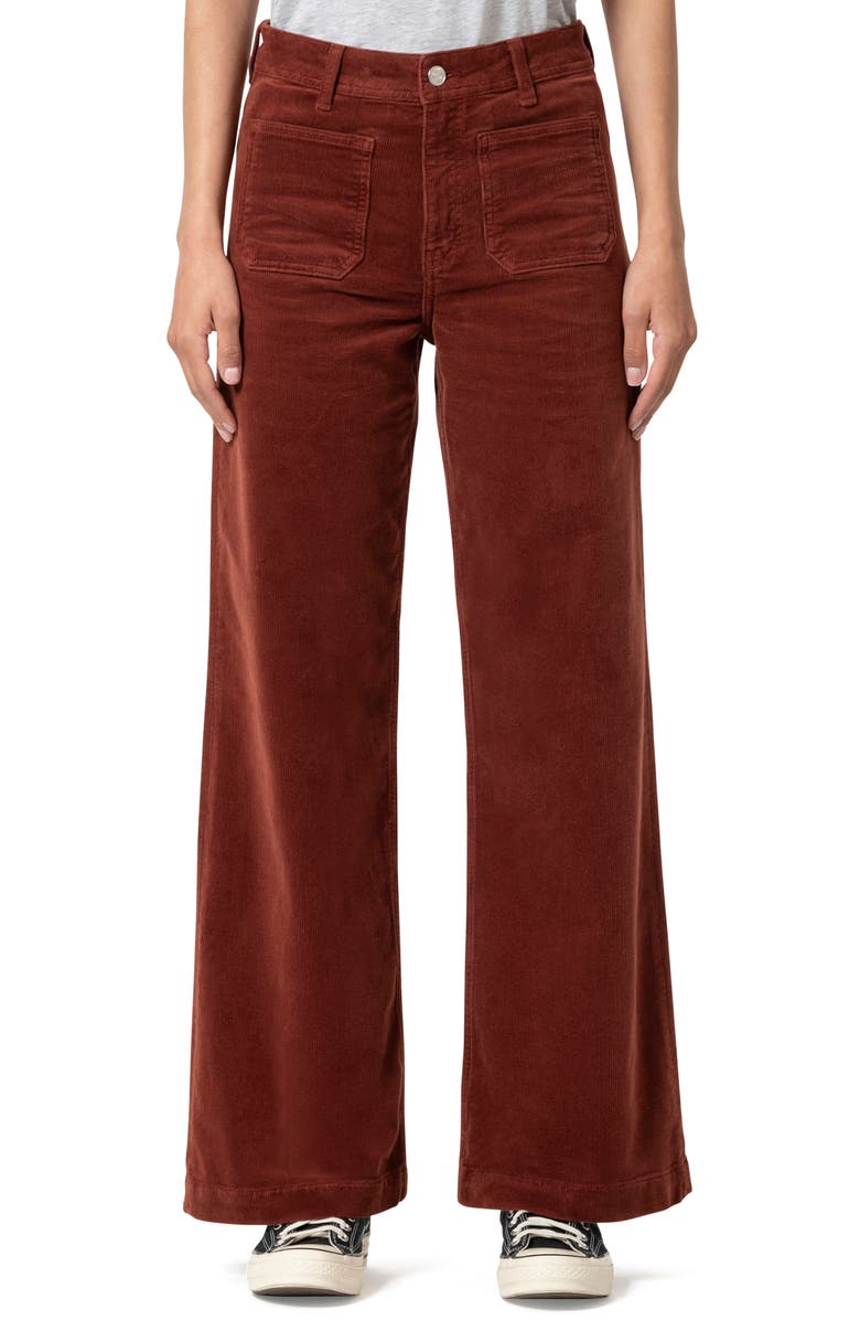 Mavi Jeans Paloma Marine Patch Pocket High Waist Wide Leg Corduroy Pants, Main, color, Andorra Cord