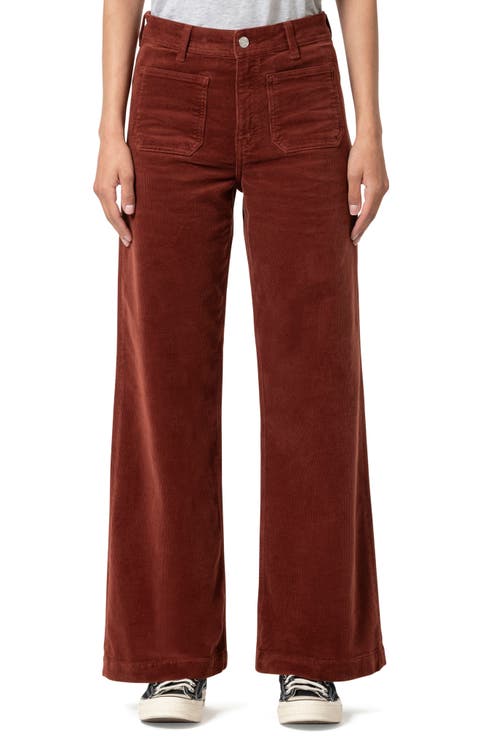 Paloma Marine Patch Pocket High Waist Wide Leg Corduroy Pants (Andorra Cord)