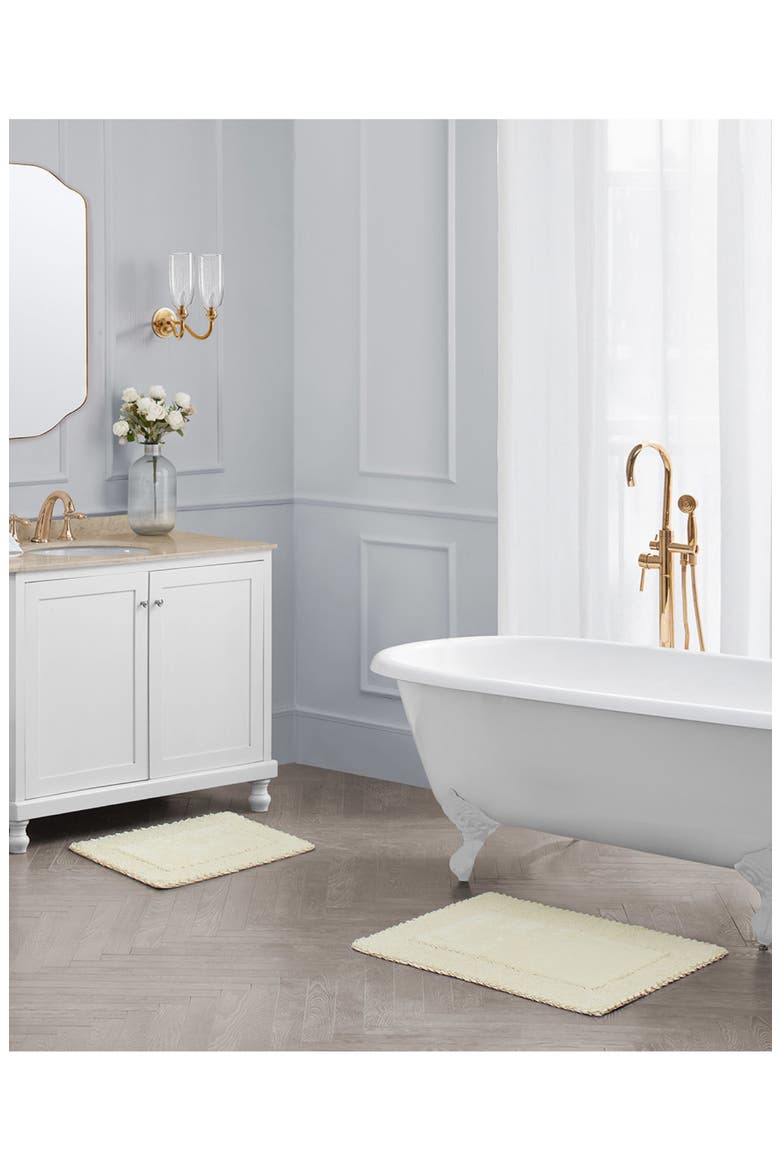 Ruffle Cotton 2-Piece Bath Mat Set, Alternate, color, YELLOW