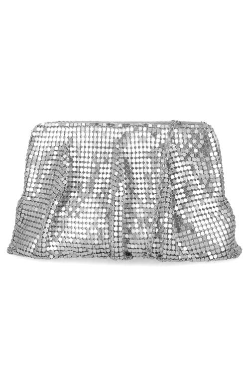 Jessica Mcclintock Lorna Metal Mesh Clutch In Silver