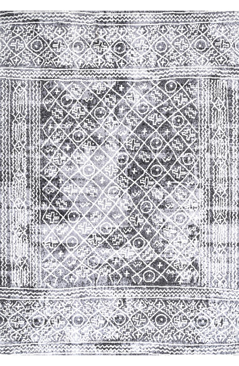 JONATHAN Y Iften Moroccan Geometric Distressed Area Rug, Main, color, Ivory/Black