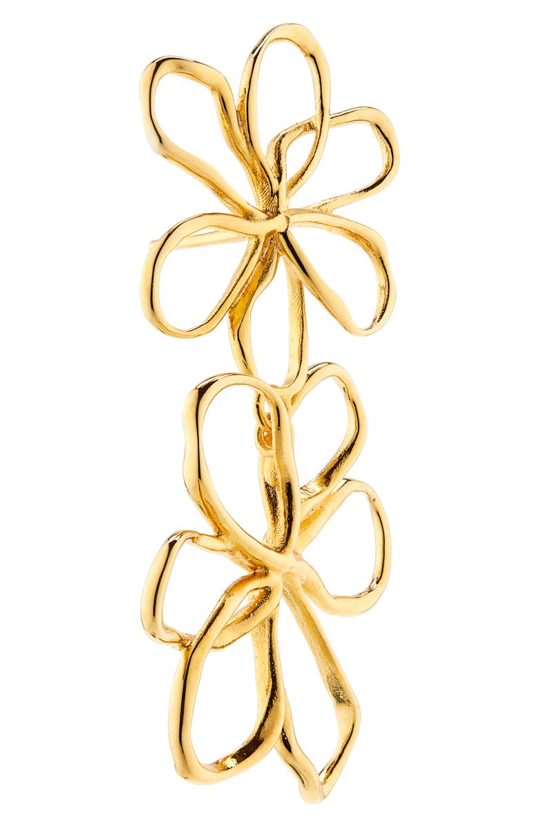 Oscar de la Renta Flower Double Drop Earrings, Alternate, color,