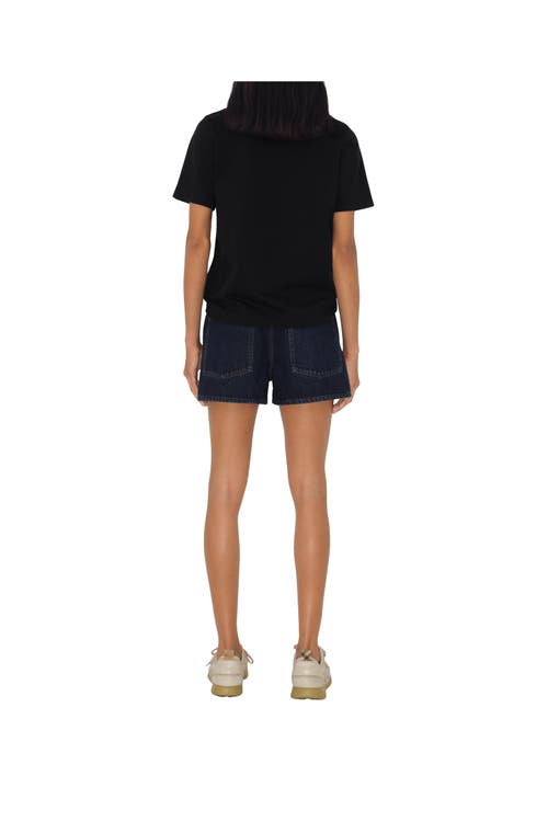 Burberry Embroidered Crest T-shirt In Black