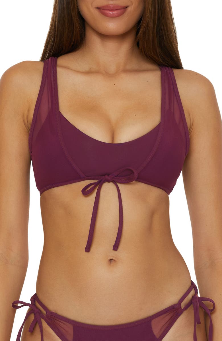 Becca Muse Layered Multifit Bikini Top, Alternate, color, Aubergine
