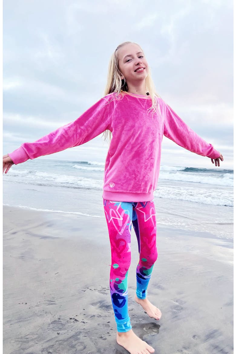 Multicolor Star Printed Leggings Big Kid, Alternate, color, Pink Multicolor