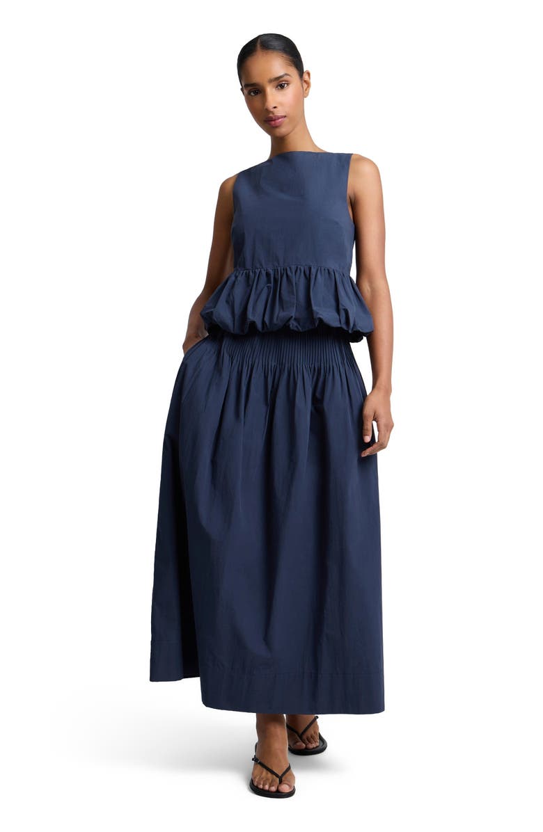 Onia Full Pintuck Skirt, Main, color, Noir Navy