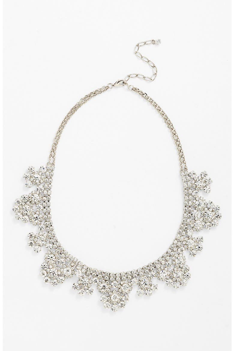 Scalloped Collar Necklace, Main, color, SILVER/ CLEAR