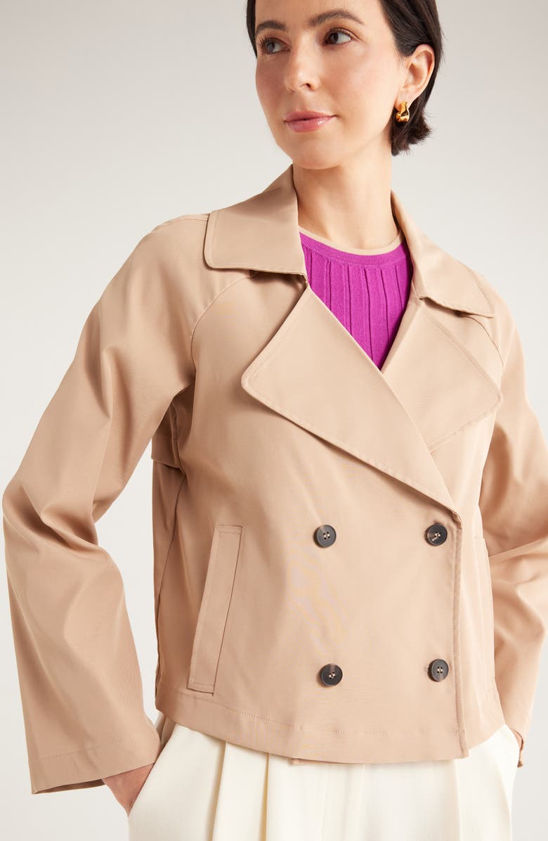 NORDSTROM RACK Double Breasted Crop Trench Coat, Alternate, color,