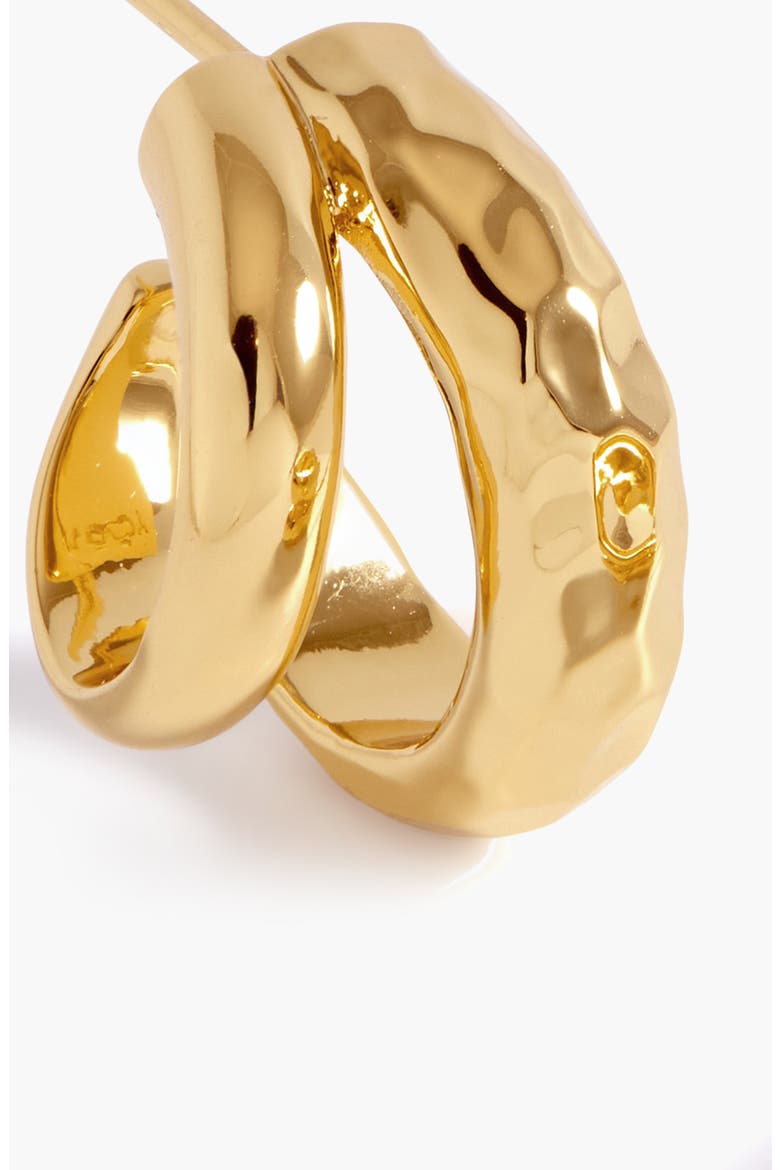 Double Claw Hammered Hoop Earrings in Two Tone, Alternate, color, Two Tone