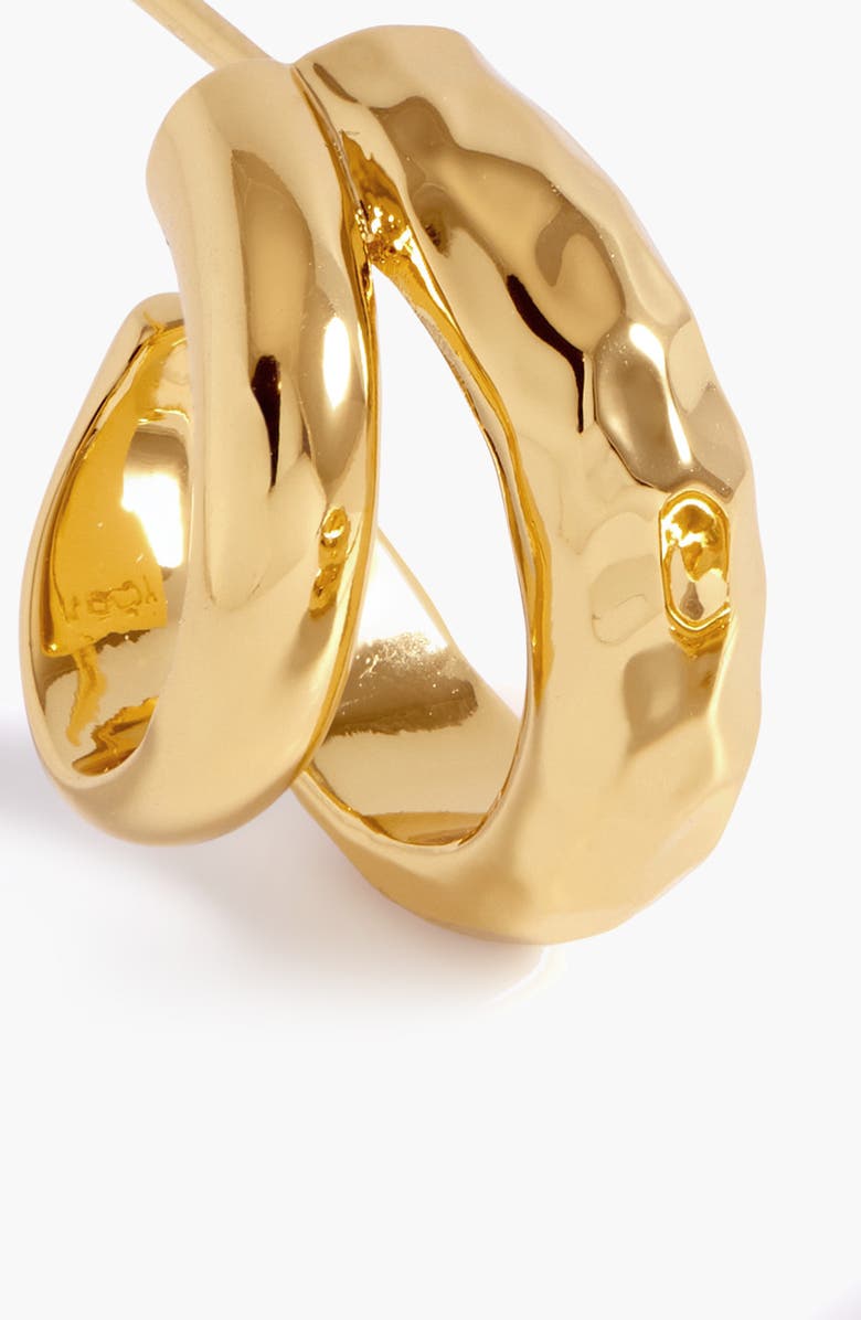 YOJ Double Claw Hammered Hoop Earrings in Two Tone, Alternate, color, Two Tone