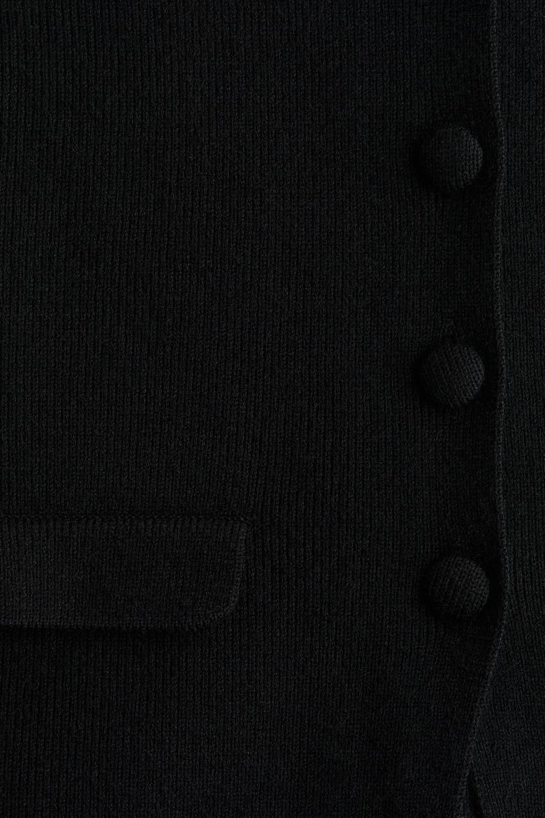 Scoop-neck Rib-knit Cardigan, Alternate, color, Black