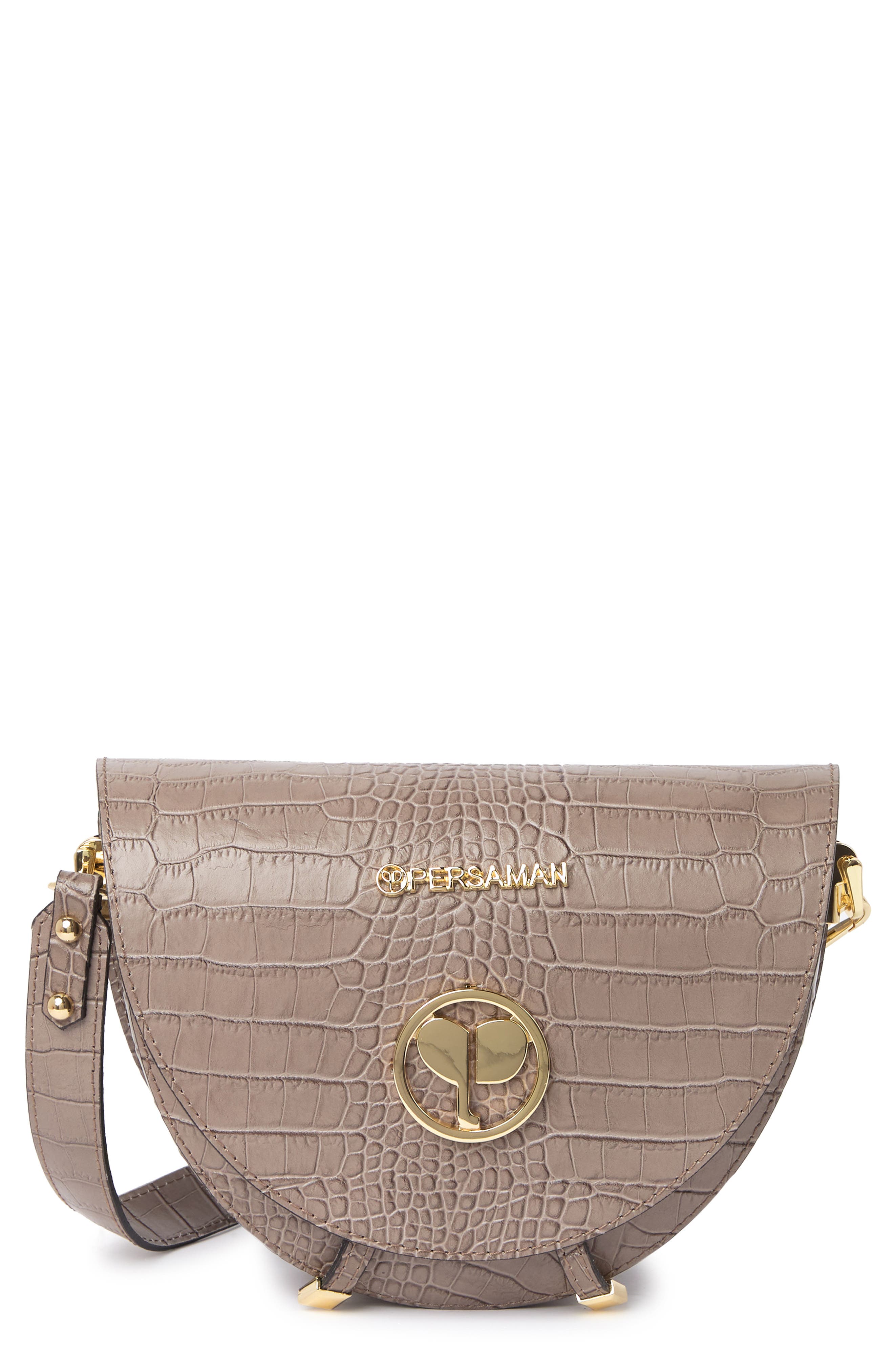 Persaman New York Gabriel Croc Embossed Crossbody, Main, color, 