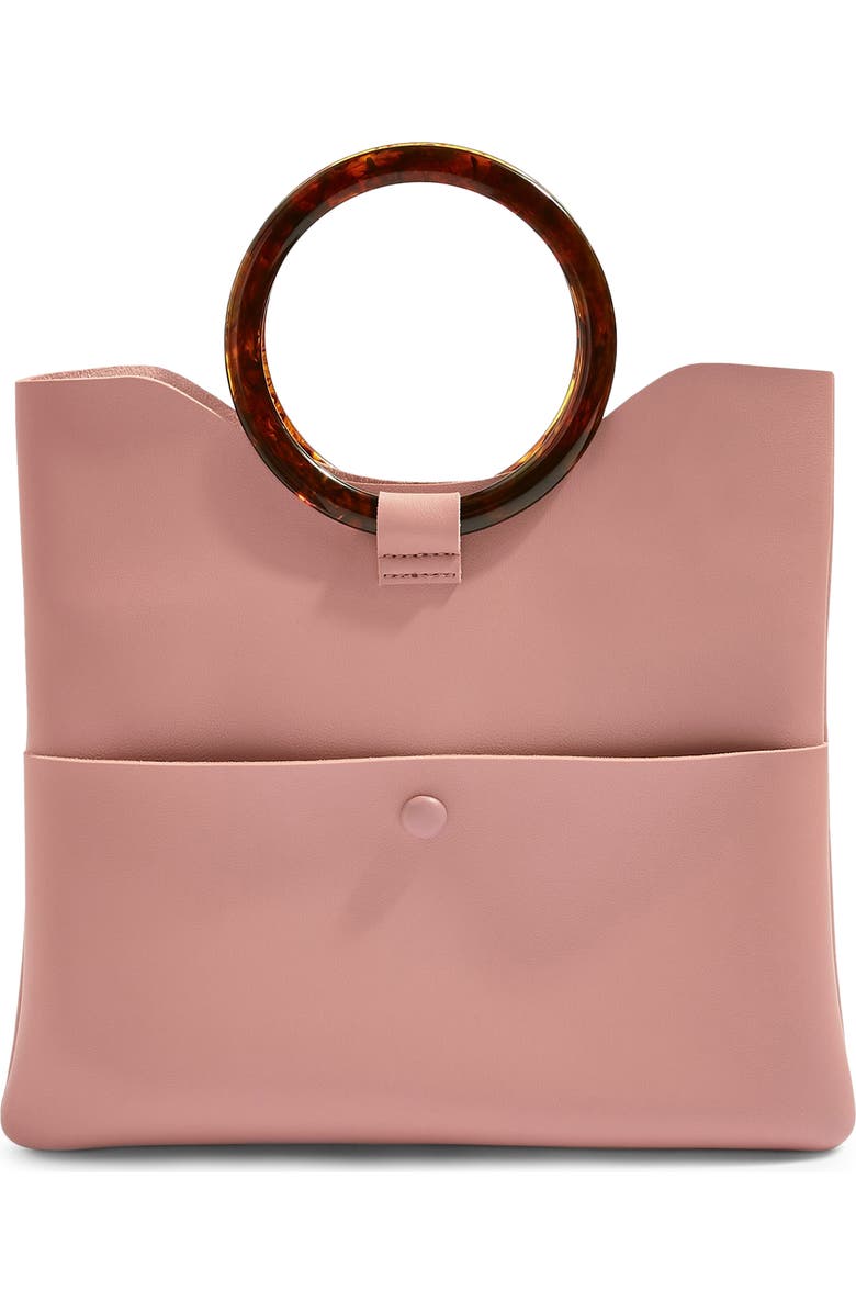 Topshop Cookie Faux Leather Clutch, Main, color,