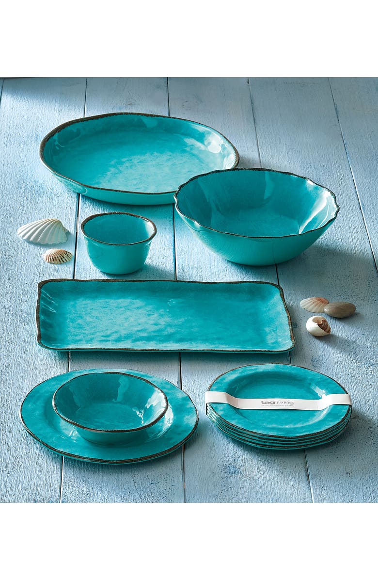 tag Veranda Melamine Salad Plates Set of Four Ocean Blue, Alternate, color, Blue