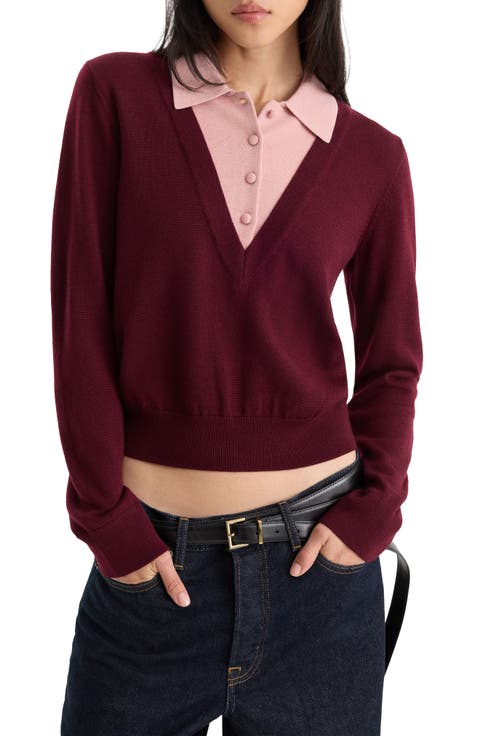 The Two-in-One Merino Wool V-Neck Sweater