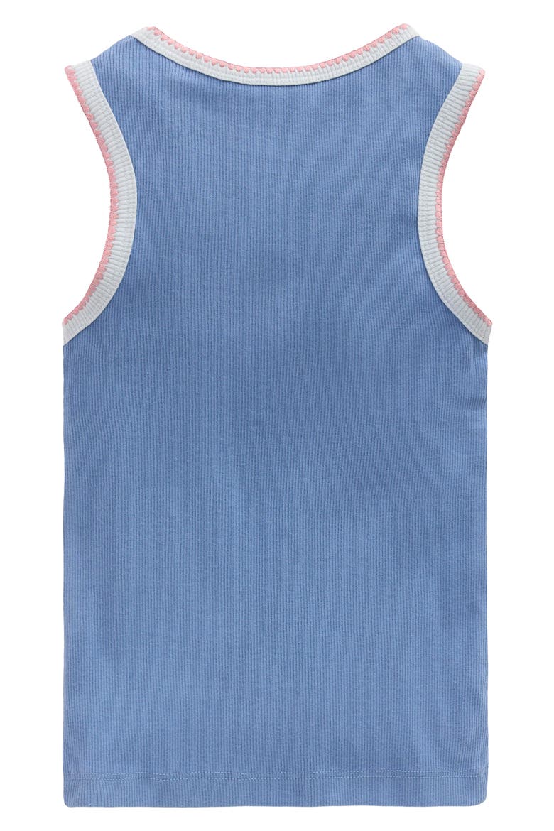 Kids' Crochet Trim Ribbed Tank, Alternate, color, LIGHT BLUE