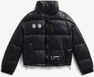 Off Season Women's  Black Kansas City Chiefs Faux Leather Puffer Jacket