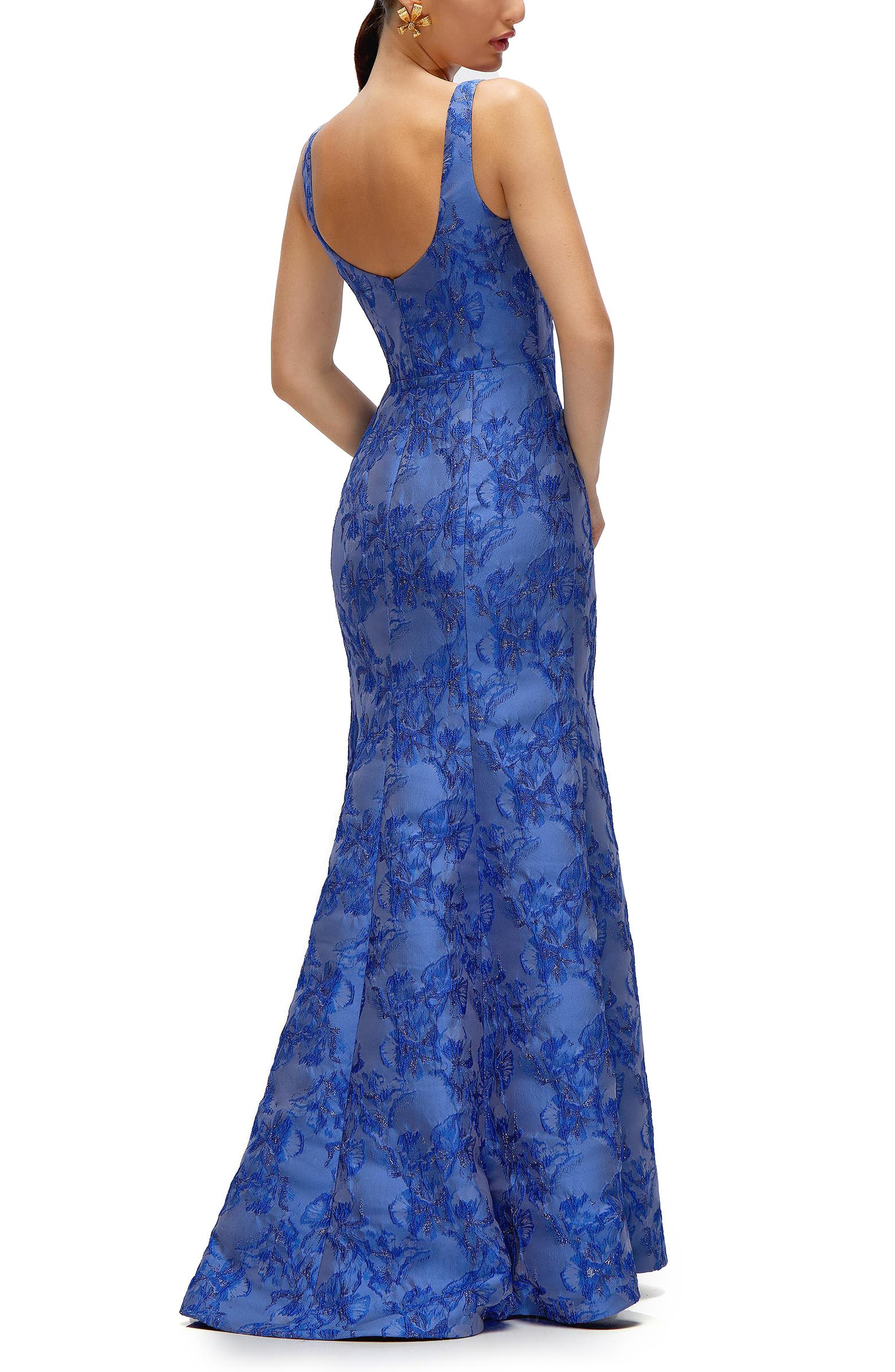 Dessy Collection Metallic Jacquard Trumpet Gown | Nordstrom