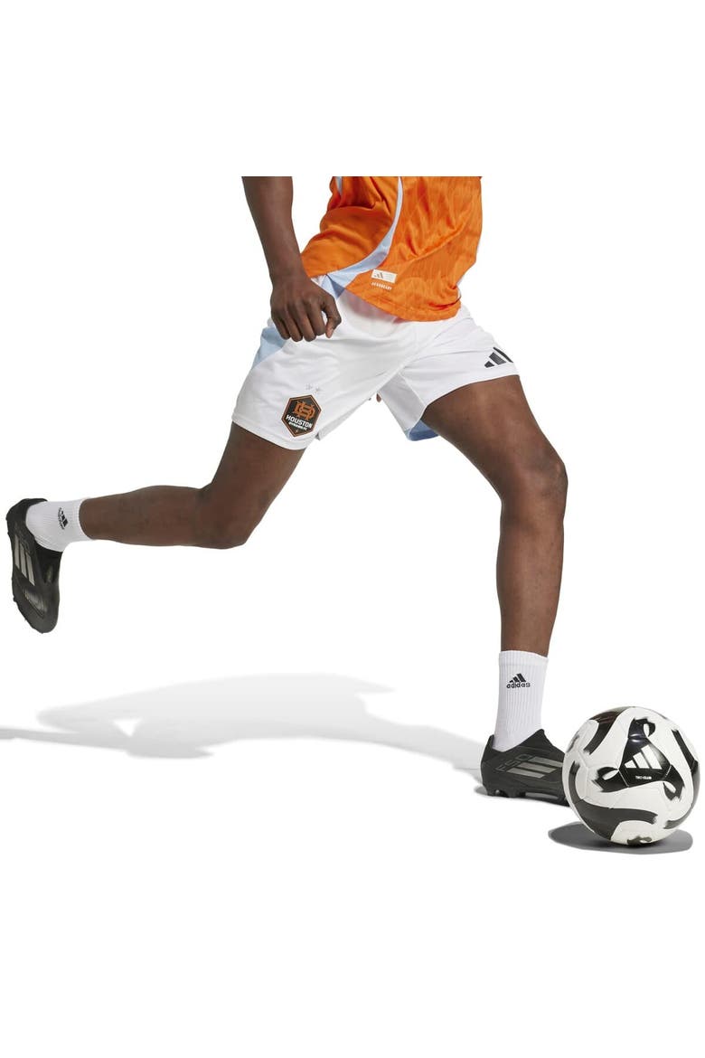 Men's adidas  White Houston Dynamo FC Home 2025 Season 20 Authentic Shorts, Alternate, color, White