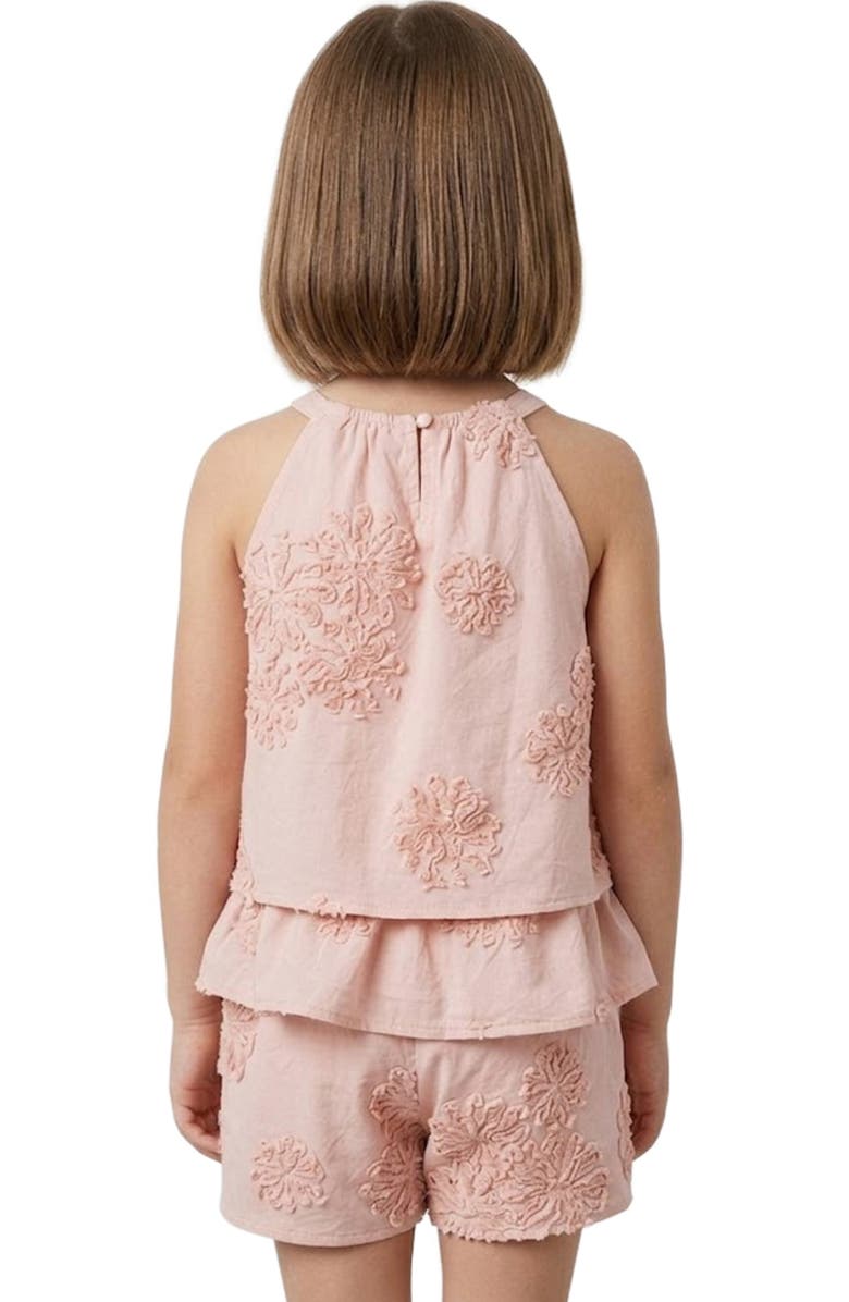 Hayden Girls Kids' Ruffle Embroidered Peplum Cotton Top, Alternate, color, 