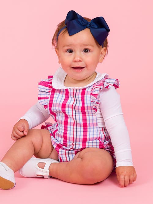 Rufflebutts Flutter Overall Romper In Pink