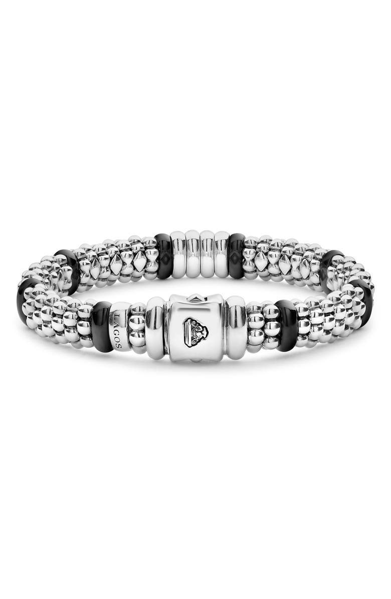LAGOS Black Caviar Diamond 4-Link Bracelet, Alternate, color, 