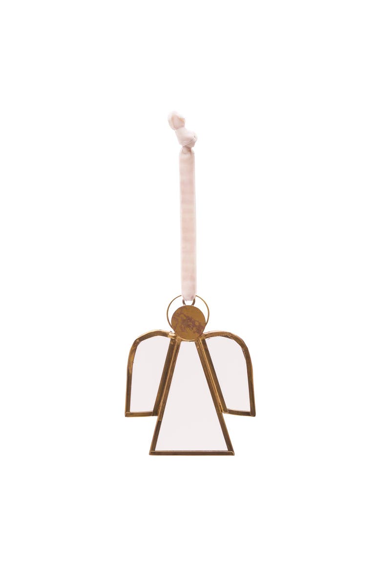 Angel Glass Layered Christmas Tree Ornament, Main, color, Gold