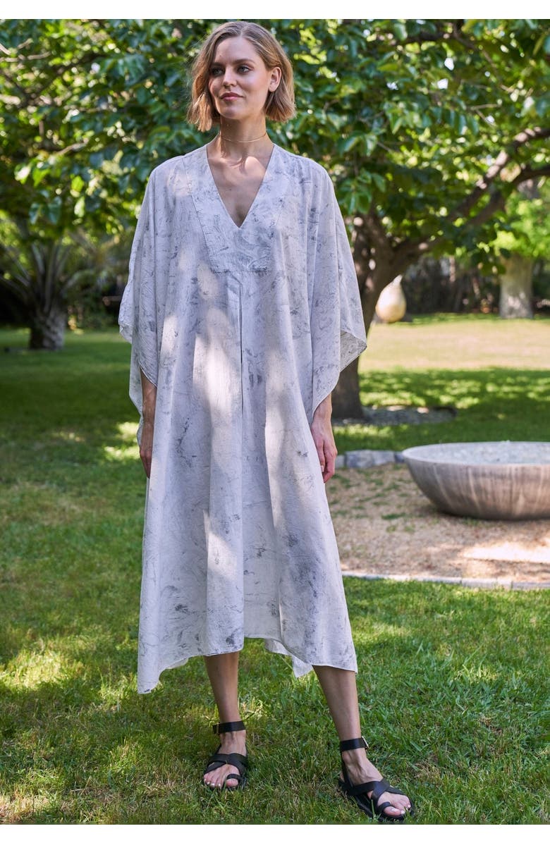 ocean+main Tie Dye Cotton Midi Caftan, Alternate, color, 