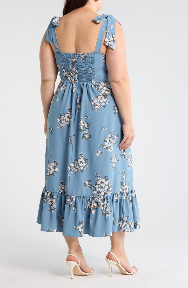 SUGARLIPS Moxie Floral Baker Tie Strap Midi Dress, Alternate, color,