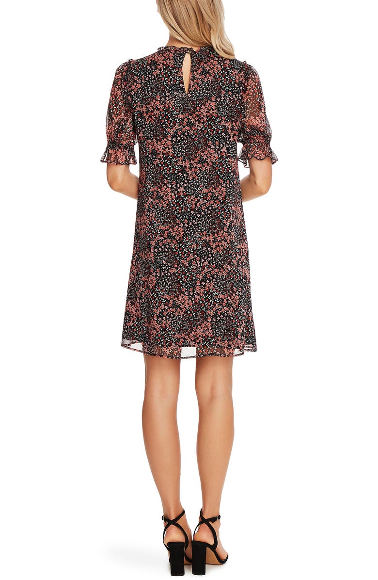 CeCe Ditsy Blossom Puff Sleeve Chiffon Dress, Alternate, color, 