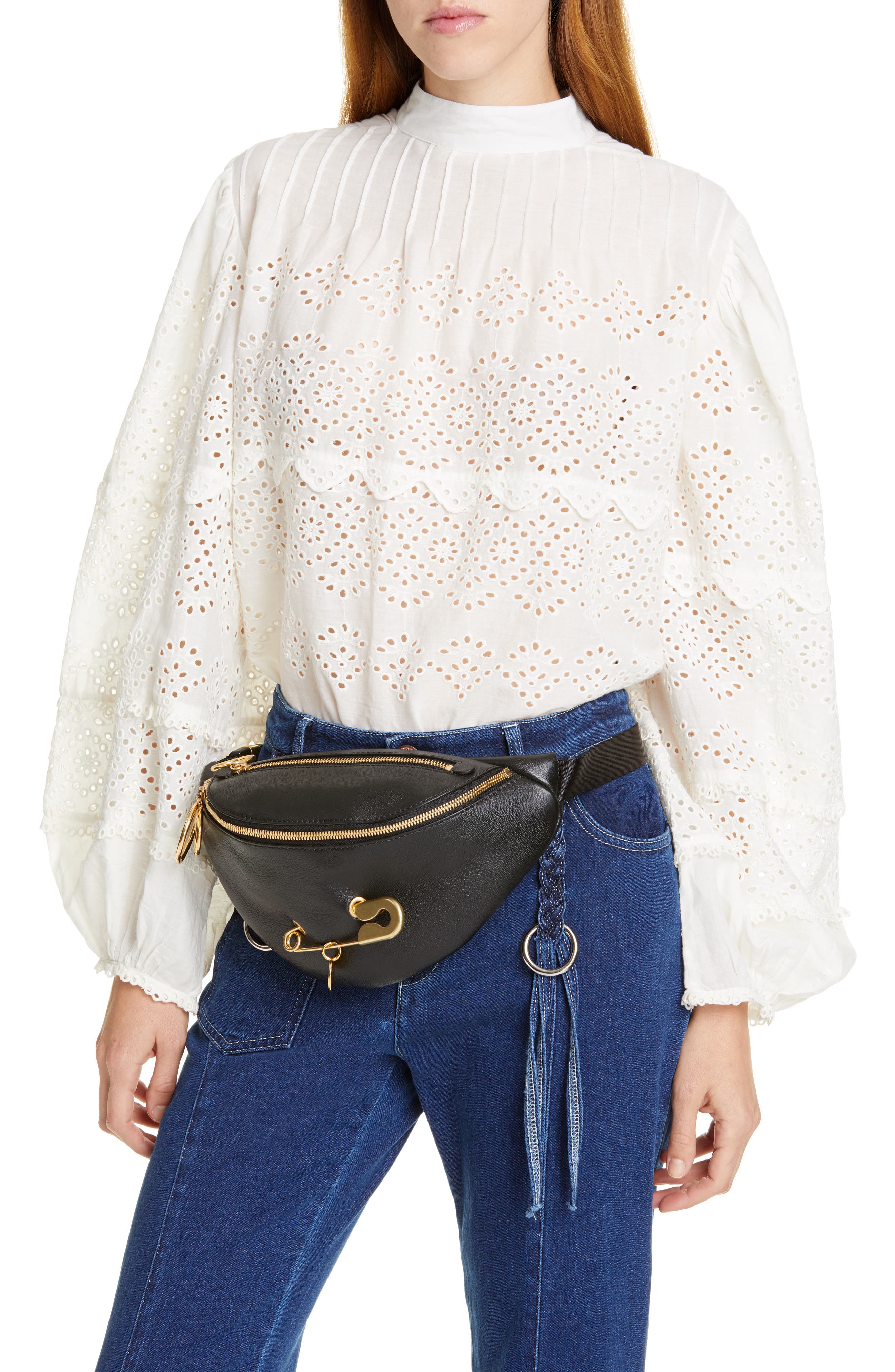 See by Chloé Mindy Leather Belt Bag, Alternate, color, 