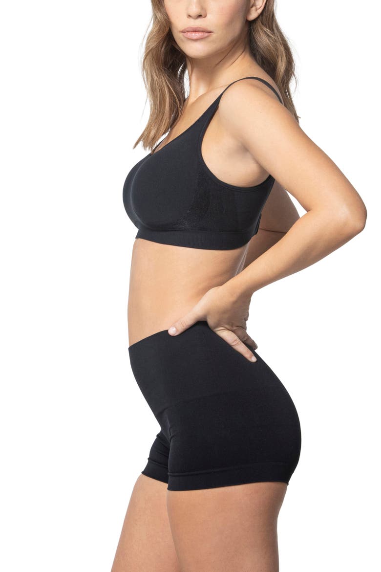 Smoothing At Waist Boyshort, Alternate, color, Black