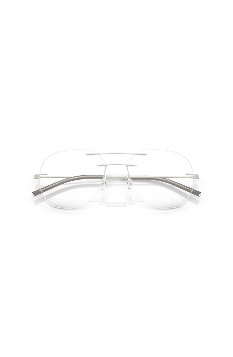 Moncler 55mm Irregular optical glasses, Alternate, color, Silver