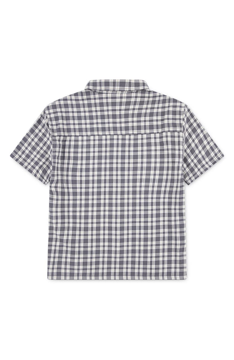 abercrombie kids Kids' Simple Life Plaid Cotton Button-Up Shirt, Alternate, color, Castlerock