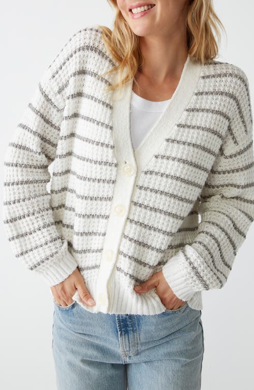 Michael Stars Dodi Striped Cardigan In White