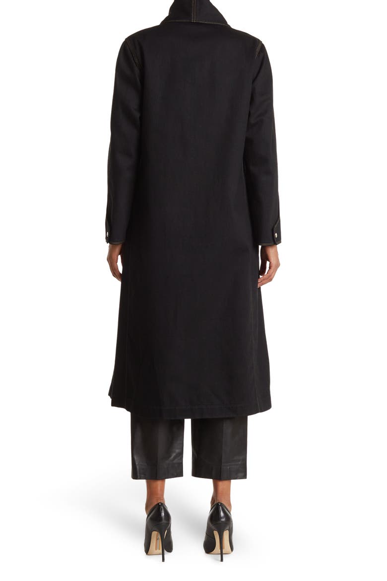 Salvatore Ferragamo Shawl Collar Tie Waist Coat, Alternate, color, BLACK