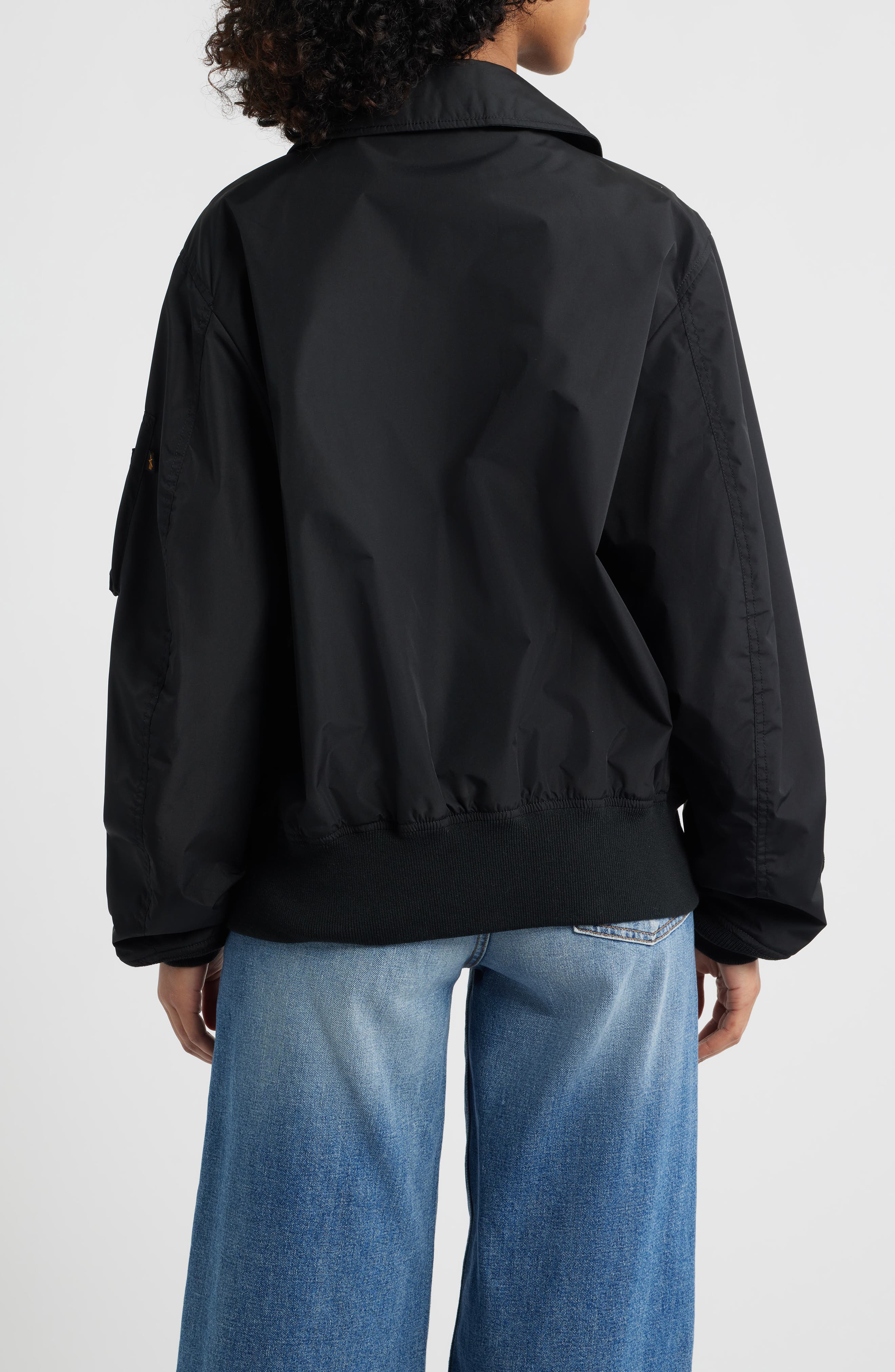 Patch Detail Relaxed Fit Flight Jacket - image 2