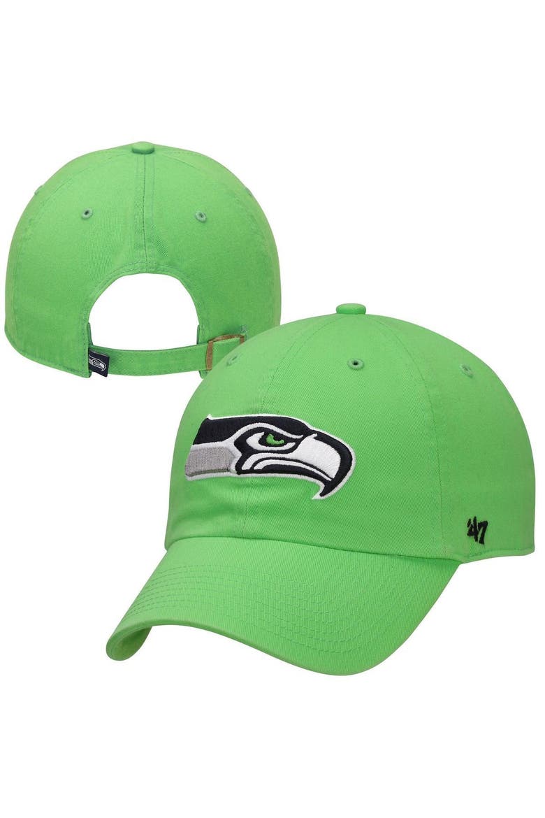 Seattle Seahawks '47 Brand Clean Up Adjustable Hat - Neon Green, Main, color, NEON GREEN