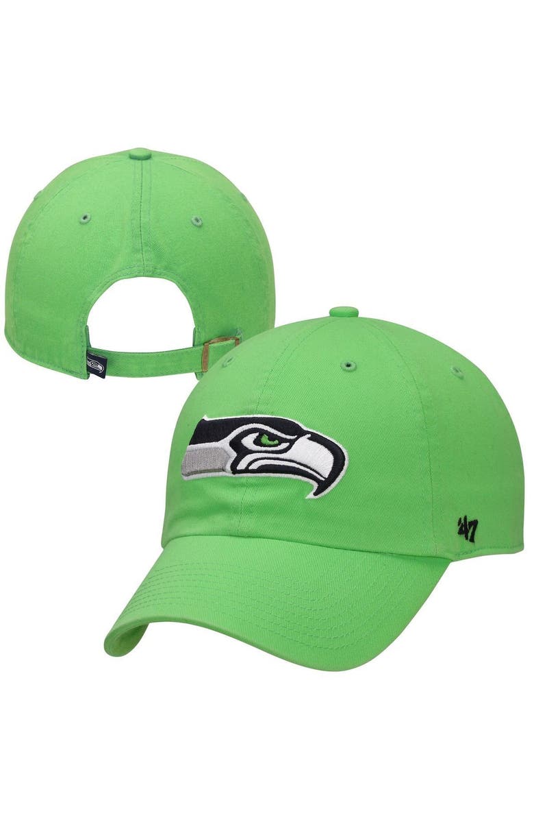 '47 Seattle Seahawks '47 Brand Clean Up Adjustable Hat - Neon Green, Main, color, Neon Green