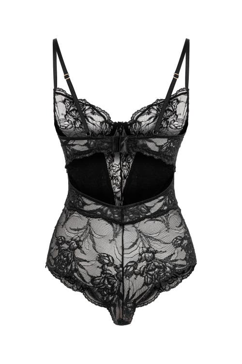Mers Silk Eclipse Bodysuit In Black