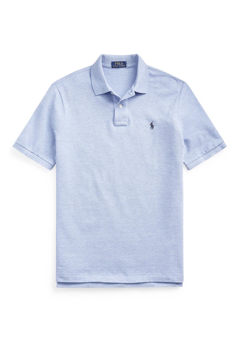 The Iconic Cotton Piqué Polo, Alternate, color, ISLE HEATHER